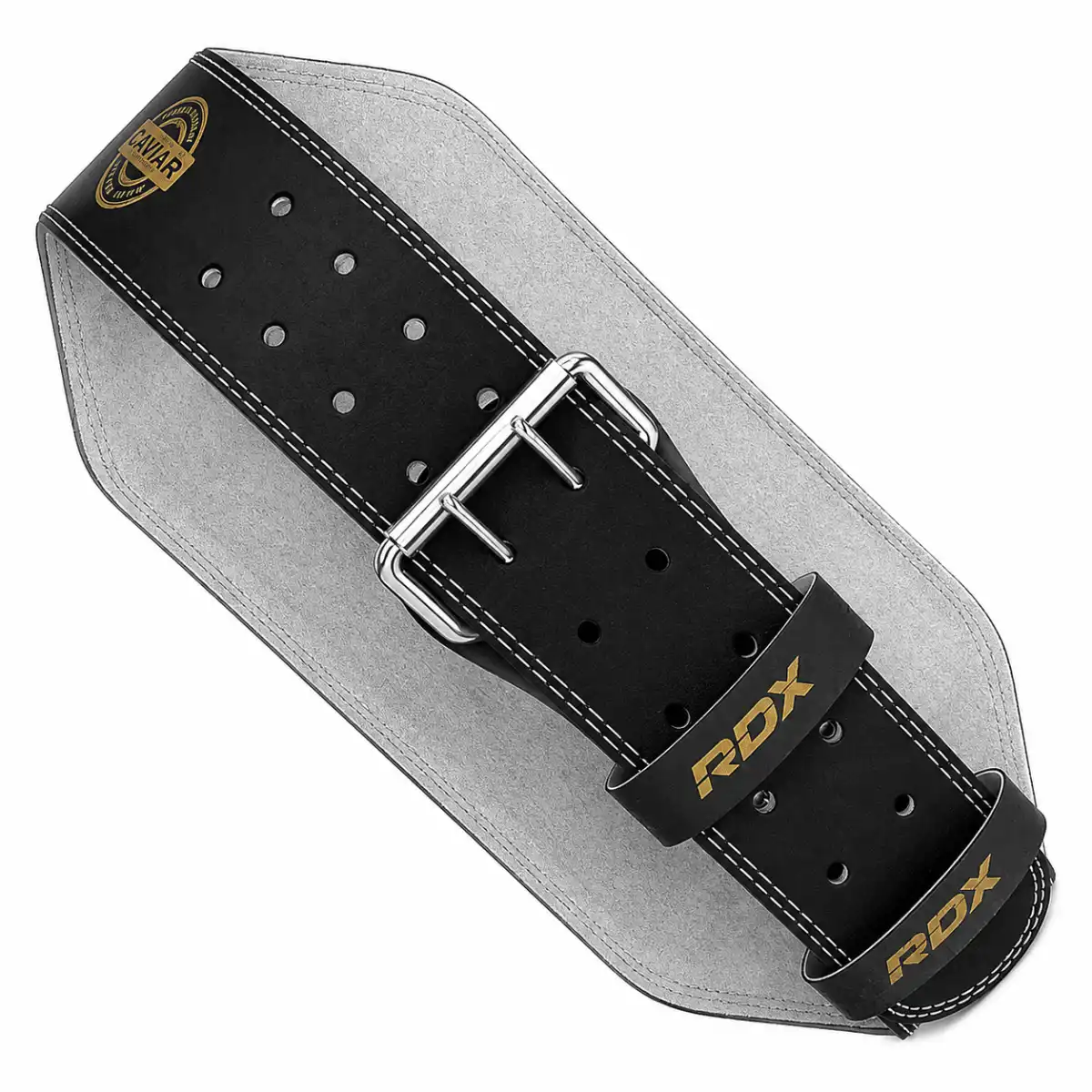 Ζώνη Άρσης Βαρών Δέρμα RDX - Black Gold Edition - Image 3